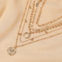 New Bohemian Style 5-layer Retro Long Idol Coin Pendant  Multilayer Alloy Necklace Wholesale main image 5