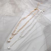 Simple Double-layer Pearl Fashion Korean Alloy Short Clavicle Chain Tide Choker Women's Necklace main image 1