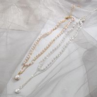 Simple Double-layer Pearl Fashion Korean Alloy Short Clavicle Chain Tide Choker Women's Necklace main image 2