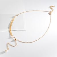 Korean Version Of The Hot Sale Alloy Niche Pearl Necklace Sexy Fishbone Chainwomen's Simple Wheat Ear Clavicle Chain main image 5