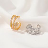 Retro Snake-shaped Ear Clips Simple Full Diamond C-shaped Ear Bone Clip Fashion Earrings Wholesale Nihaojewelry main image 4