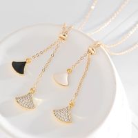 Korean Version Of The Small Skirt Sweet Wild Fan-shaped Clavicle Chain Mother-of-pearl Pendant Women's Necklace main image 3