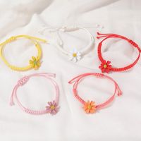 Simple Small Daisy Korean Hand-woven Red Rope Students Alloy Bracelet main image 3