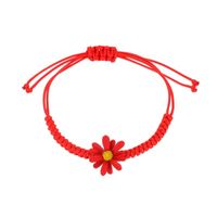 Bracelet En Alliage D&#39;étudiants De Corde Rouge Tissé À La Main Simple Petite Marguerite Coréenne main image 6
