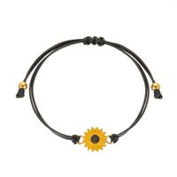 Summer Couple Daisy Simple Black Rope Alloy Hand Rope Bracelet For Women Wholesale main image 6