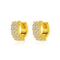 Hot Sale Retro Ring Circle Round Full Diamond Ear Buckle Gold-plated Earrings Wholesale Nihaojewelry main image 6