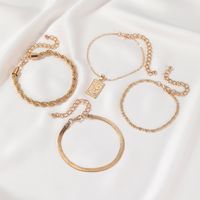 Hot Sale Fashion Alloy Twist Chain Portrait Pendant Women's Four-piece Combination Bracelet main image 5
