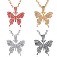 Hot Sale Butterfly Full Diamond Single Layer Claw Chain Alloy Simple And Versatile Rhinestone Clavicle Chain Necklace main image 6