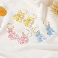 New Korean Hot Sale Cute Transparent Cartoon Bear  Three-dimensional Animal Earrings Wholesale Nihaojewelry main image 1