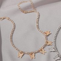 Fashion  Rhinestone Butterfly Pendant Necklace Hip Hop Jewelry  Choker main image 5