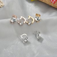 Pendientes De Aguja De Plata De Ley Coreanos Sencillos Y Elegantes Pendientes Asimétricos De Internet Pequeños Y Personalizados Para Chicas main image 1