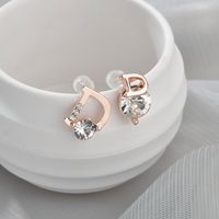 Pendientes De Aguja De Plata De Ley Coreanos Sencillos Y Elegantes Pendientes Asimétricos De Internet Pequeños Y Personalizados Para Chicas main image 5