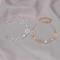 New Footwear  Round Pattern Pearl Geometric Alloy Anklet For Women main image 5