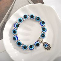 Bracelet Rétro Perle Oeil Bleu Fatima Fashion Evil Eye En Gros main image 3