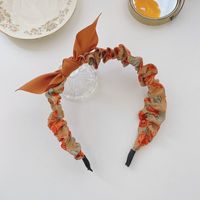 Korean Floral Folds Retro Thin-edge Bow Headband Wholesale Nihaojewelry sku image 5