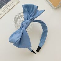 Korean Simple Double-layer Bow-knot Denim  Striped Floral Wide-brim Headband Wholesale Nihaojewelry sku image 4