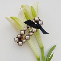 Pearl Bow Knot Korean Fashion Alloy Hair Clip Back Head Hairpin Women's Side Clip Wholesale sku image 4