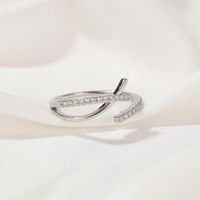 The New Korean Cross Ring Full Ring Opening Simple Index Finger Ring Wholesale Nihaojewelry sku image 1