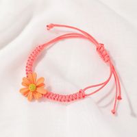 Simple Small Daisy Korean Hand-woven Red Rope Students Alloy Bracelet sku image 2