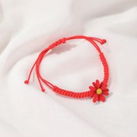 Bracelet En Alliage D&#39;étudiants De Corde Rouge Tissé À La Main Simple Petite Marguerite Coréenne sku image 5
