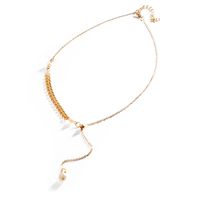 Korean Version Of The Hot Sale Alloy Niche Pearl Necklace Sexy Fishbone Chainwomen's Simple Wheat Ear Clavicle Chain sku image 2