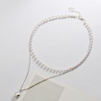 Collar De Mujer Simple De Doble Capa De Perlas De Aleación De Corea De Cadena De Clavícula Corta Marea Gargantilla De Mujer sku image 2