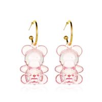 New Korean Hot Sale Cute Transparent Cartoon Bear  Three-dimensional Animal Earrings Wholesale Nihaojewelry sku image 1