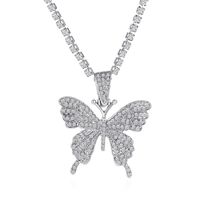 Hot Sale Butterfly Full Diamond Single Layer Claw Chain Alloy Simple And Versatile Rhinestone Clavicle Chain Necklace sku image 6