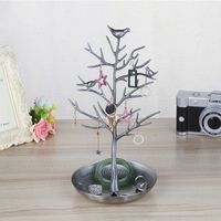 Creative Jewelry Holder Bird Tree Metal Earring Holder Necklace Storage Rack Jewelry Storage Display Stand sku image 6