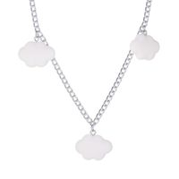 New Exaggerated Cloud Pendant  Cartoon White Cloud Simulation Alloy  Necklaces For Women sku image 1