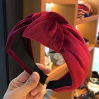 Korean Fashion Solid Color Simple Solid Color Knotted Wide-brimmed Headband Wholesale Nihaojewelry main image 3