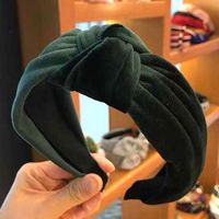 Korean Fashion Solid Color Simple Solid Color Knotted Wide-brimmed Headband Wholesale Nihaojewelry main image 5