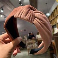 Korean Fashion Solid Color Simple Solid Color Knotted Wide-brimmed Headband Wholesale Nihaojewelry main image 7