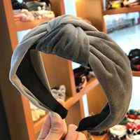 Korean Fashion Solid Color Simple Solid Color Knotted Wide-brimmed Headband Wholesale Nihaojewelry main image 8