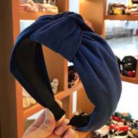 Korean Fashion Solid Color Simple Solid Color Knotted Wide-brimmed Headband Wholesale Nihaojewelry sku image 7