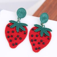 925 Silver Needle Fashion Sweet Fruit Watermelon Stud Alloy Earrings Wholesale Nihaojewelry main image 2