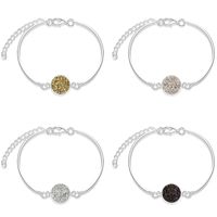 Fashion Hot-selling Alloy Silver Round  Crystal Love Natural Stone  Bracelet main image 4