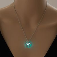 Fashion New Jewelry Five-pointed Star Angel Diamond Pendant Luminous Alloy Necklace main image 5