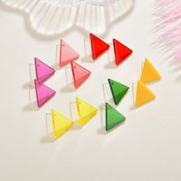 Fashion Triangle Summer Style Color Acrylic Small Geometric Earrings For Women main image 1