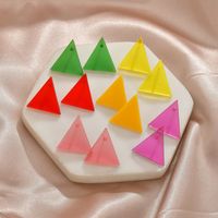 Fashion Triangle Summer Style Color Acrylic Small Geometric Earrings For Women main image 3