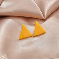 Fashion Triangle Summer Style Color Acrylic Small Geometric Earrings For Women main image 5