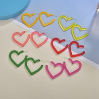 Hot Sale Fashion Love Acrylic Star Geometric Earrings Peach Heart Earrings Wholesale Nihaojewelry main image 3