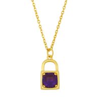 Simple Niche Small Lock Pendant Hip-hop Korean Metal Copper Clavicle Chain Necklace main image 3