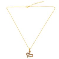 New Fashion Hip-hop Snake-shaped Pendant Diamond Copper Necklace For Women Short Chain Wholesale main image 5