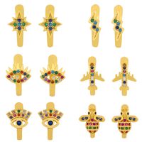Fashion C-shaped Snake-shaped Sharp Ear Clip Copper Butterfly Earrings For Women main image 4