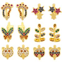 Fashion C-shaped Snake-shaped Sharp Ear Clip Copper Butterfly Earrings For Women main image 6