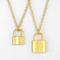 New Fashion Lock Pendant Jewelry Copper Clavicle Chain Necklace For Women main image 2