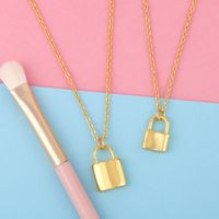 New Fashion Lock Pendant Jewelry Copper Clavicle Chain Necklace For Women main image 6