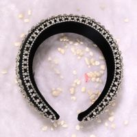 Fashion Casual Striped Silver Transparent Beads Diamond Inlaid Wide Hair Band Wholesale Nihaojewelry main image 5