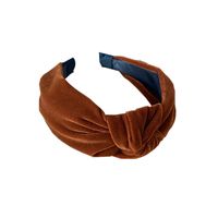 Korean Simple Gold Velvet Solid Color Hair Band Wide-sided Knotted Headband New Fashion Hairpin Wholesale Nihaojewelry main image 6